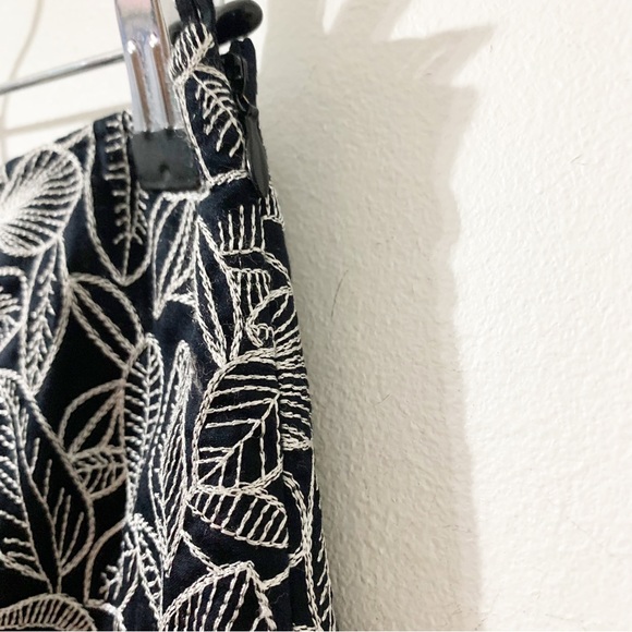 Talbots Cotton Embroidered Foliage Leaf Print Fully Lined A-line Skirt Side Zip - Picture 7 of 11